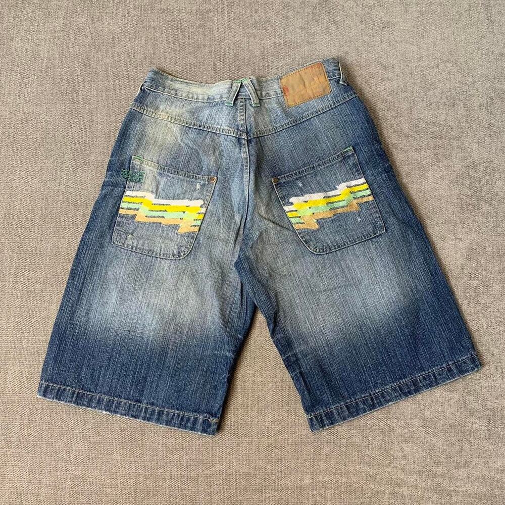 Y2K Mecca Baggy embroidered denim jorts